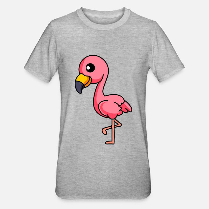 Flamingo Comic Animal - T-shirt polycoton Unisexe - gris chiné