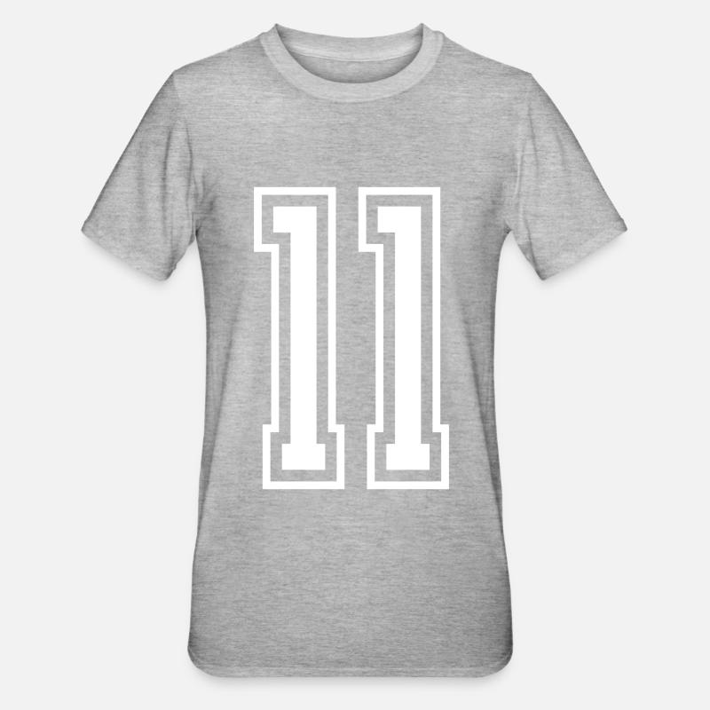 11 Numéro de numéro - T-shirt polycoton Unisexe - gris chiné
