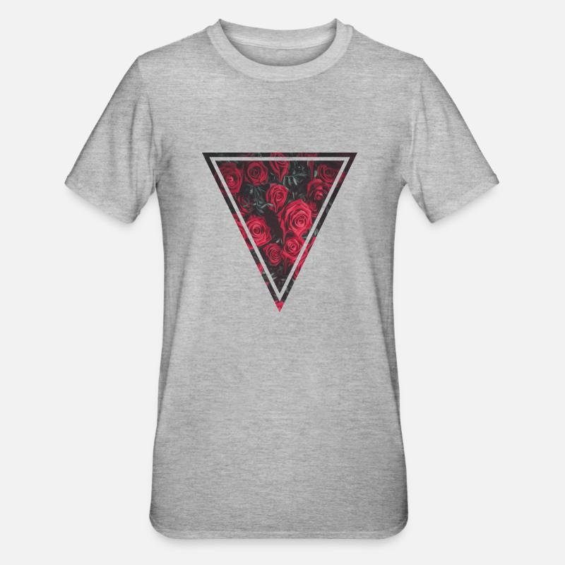 Roses Triangle - Unisex Polycotton T-Shirt - heather grey