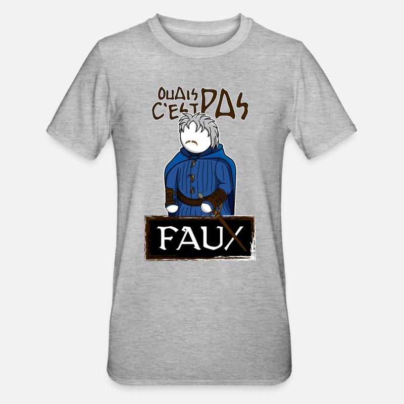 Perceval : Ouais C'est Pas Faux - T-shirt polycoton Unisexe - gris chiné