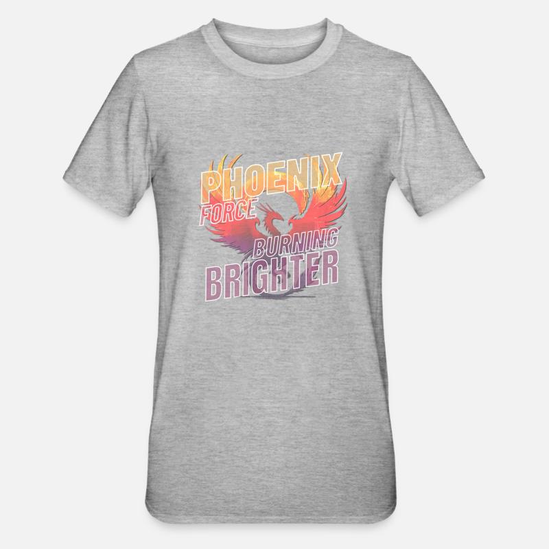 Phoenix Force erstrahlt heller - Unisex Polycotton T-Shirt - Grau meliert