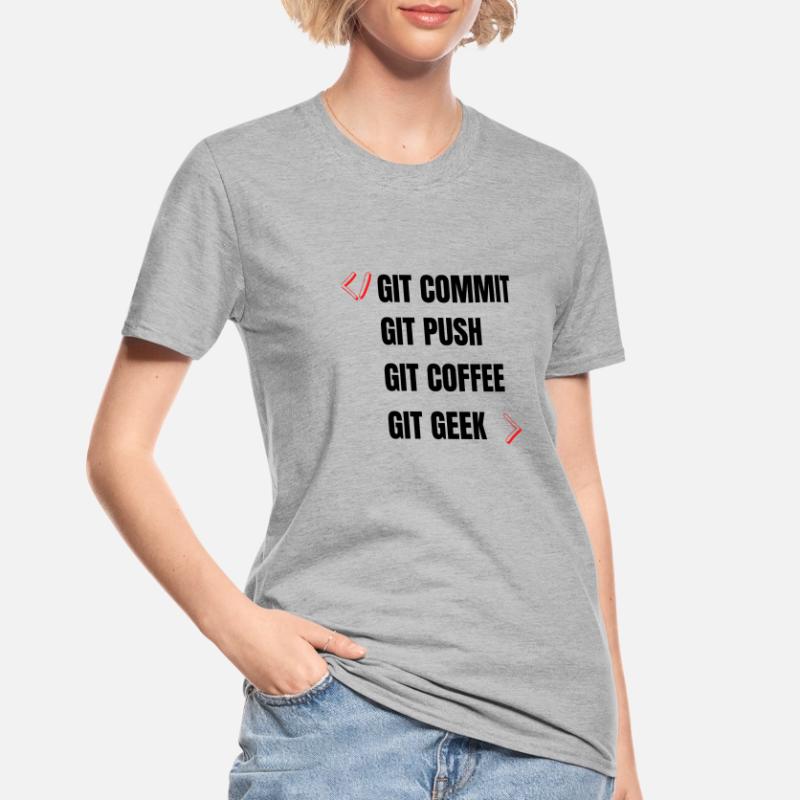 git commit git push git coffee git geek developpeu Unisex Polycotton T-Shirt