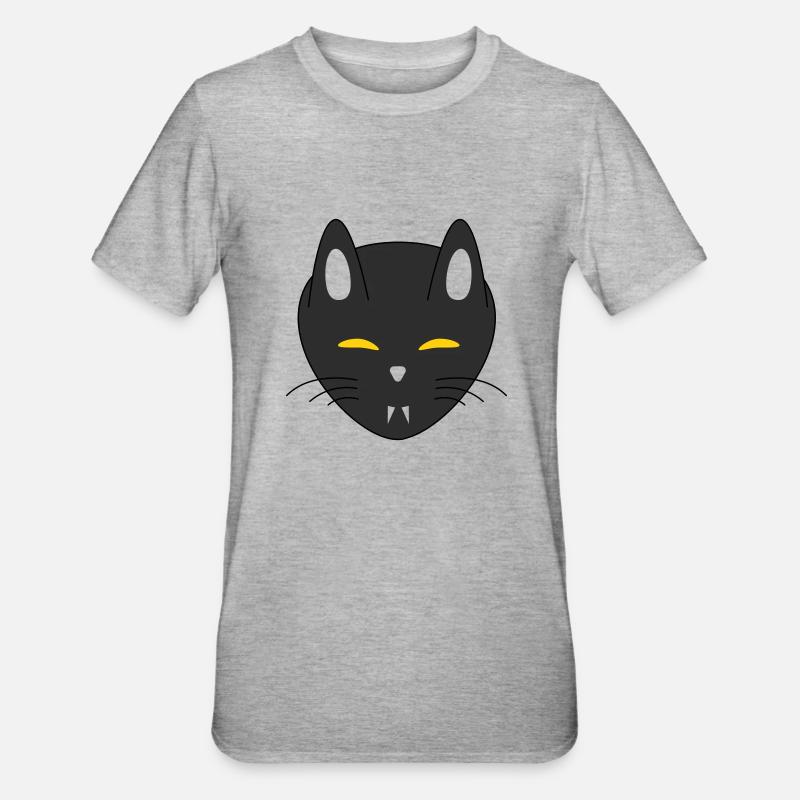 chat vampire halloween - T-shirt polycoton Unisexe - gris chiné
