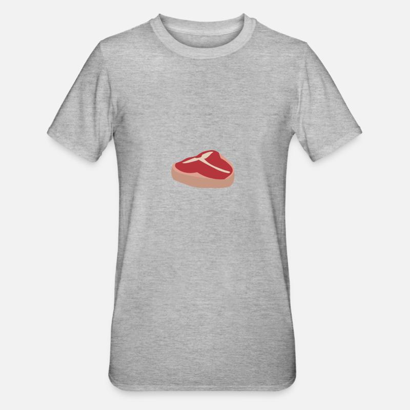Fleisch - Unisex Polycotton T-Shirt - Grau meliert