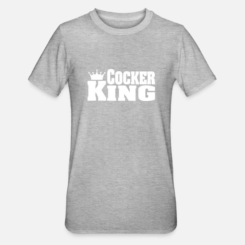 COCKER KING Cocker - T-shirt polycoton Unisexe - gris chiné