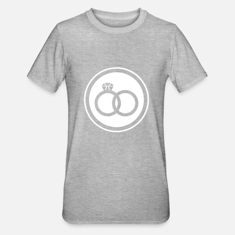 Eheringe Ring Hochzeit - Unisex Polycotton T-Shirt - Grau meliert