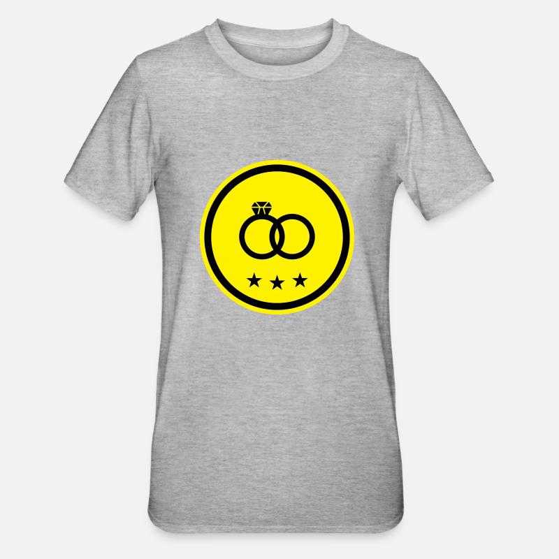 Eheringe Ring Hochzeit - Unisex Polycotton T-Shirt - Grau meliert