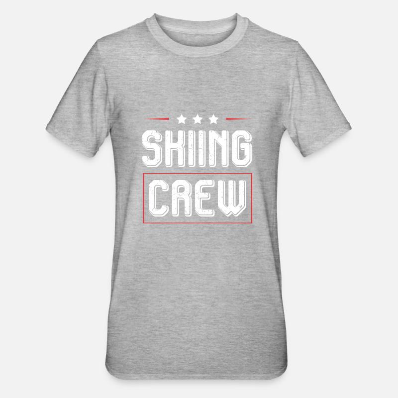 Skiing Crew - Unisex Polycotton T-Shirt - heather grey
