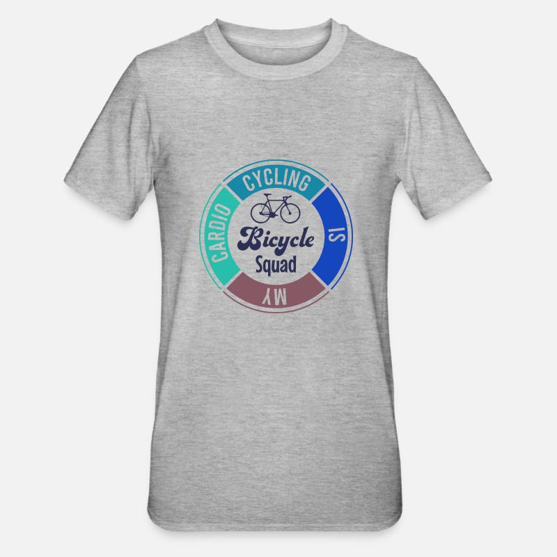 Cyclotourisme durable Bicycle Squad - T-shirt polycoton Unisexe - gris chiné