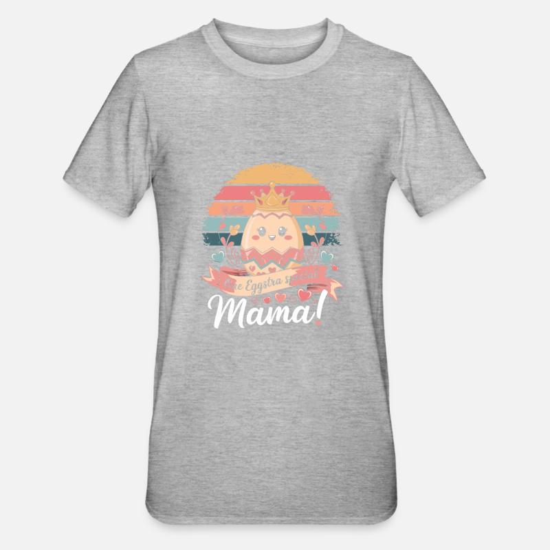 Eggstra mama Easter - Unisex Polycotton T-Shirt - heather grey