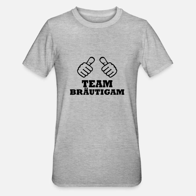 Team Bräutigam - Unisex Polycotton T-Shirt - Grau meliert