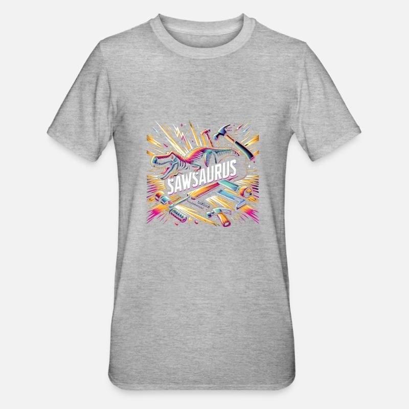 Sawsaurus 7 - T-shirt polycoton Unisexe - gris chiné