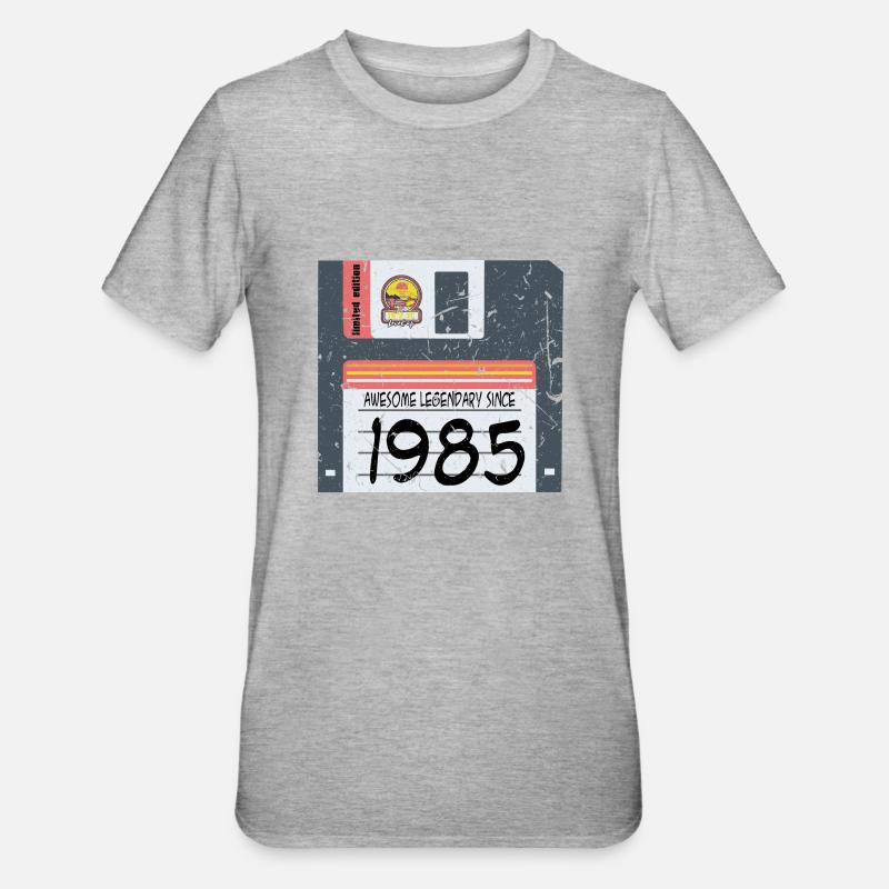 Nerd Geburtstag 1985 - Unisex Polycotton T-Shirt - Grau meliert