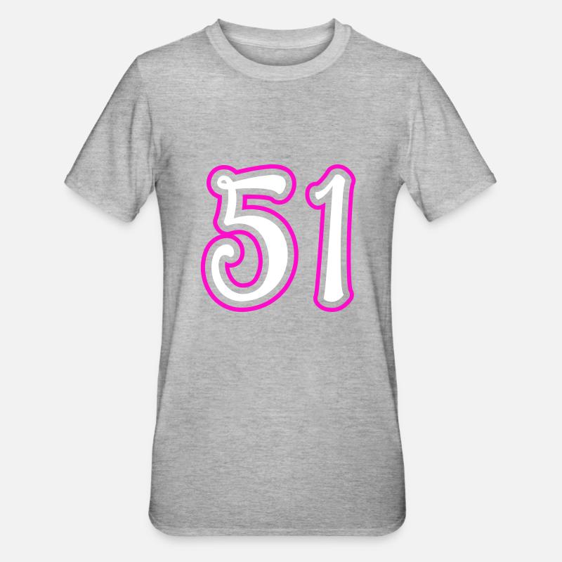 51 Numéro de numéro - T-shirt polycoton Unisexe - gris chiné
