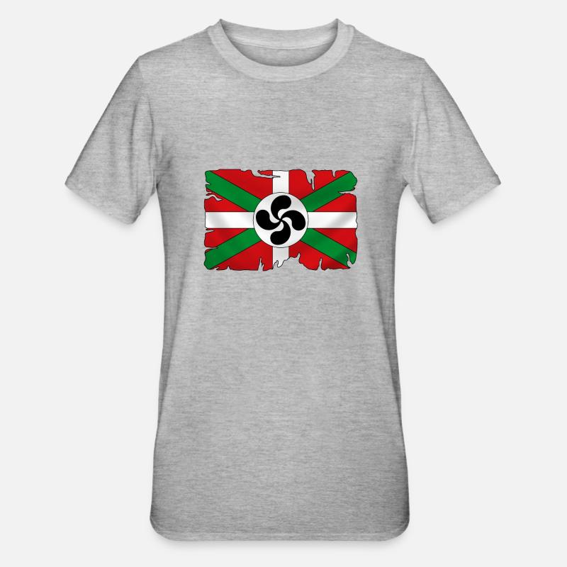 Drapeau Basque - T-shirt polycoton Unisexe - gris chiné