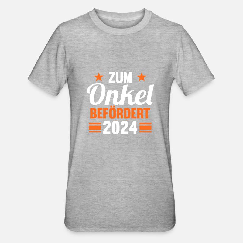 Werdender Onkel 2042 - Unisex Polycotton T-Shirt - Grau meliert
