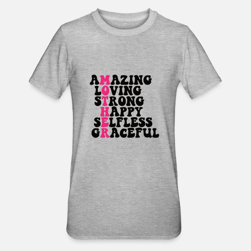 Beste Mutter Mama Eltern Geburt - Unisex Polycotton T-Shirt - Grau meliert