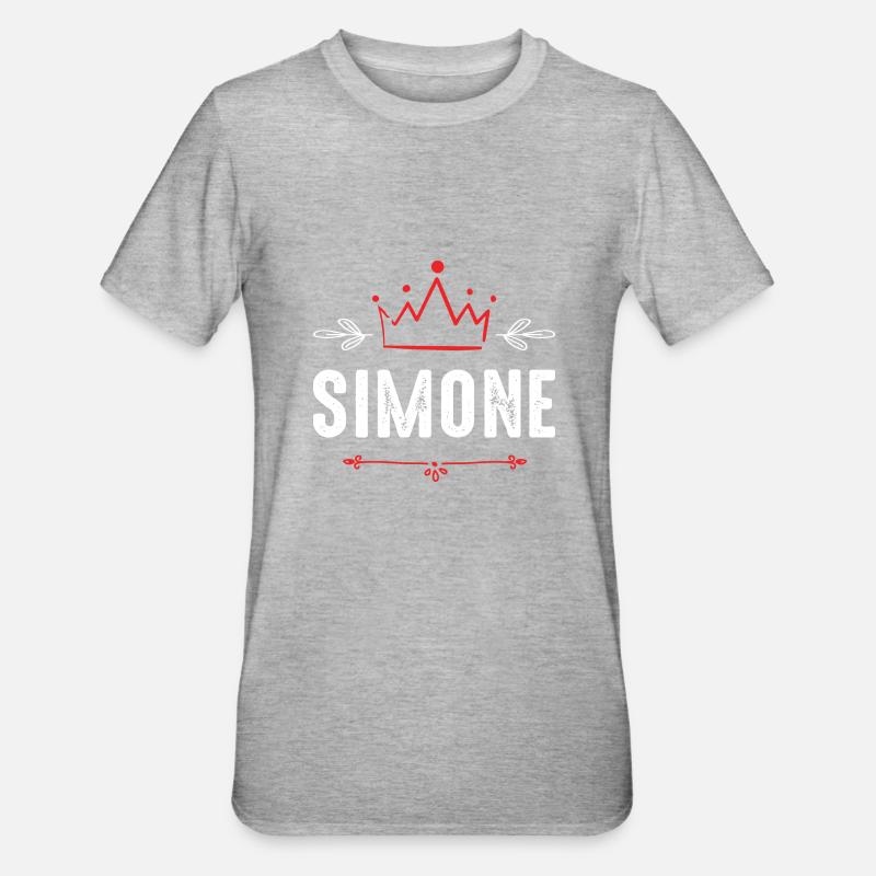 Simone - T-shirt polycoton Unisexe - gris chiné