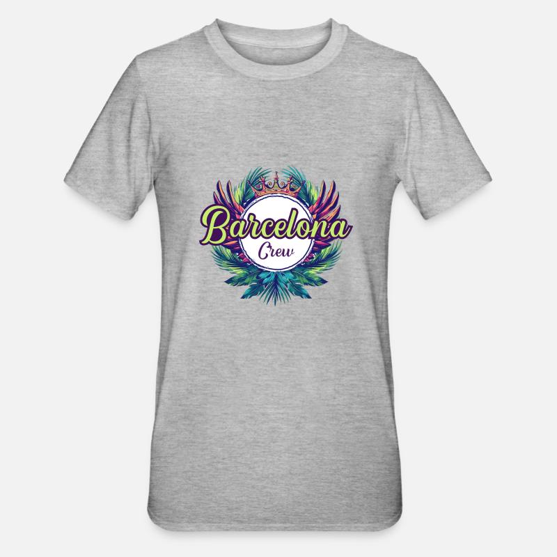 Vacances équipage Barcelone - T-shirt polycoton Unisexe - gris chiné