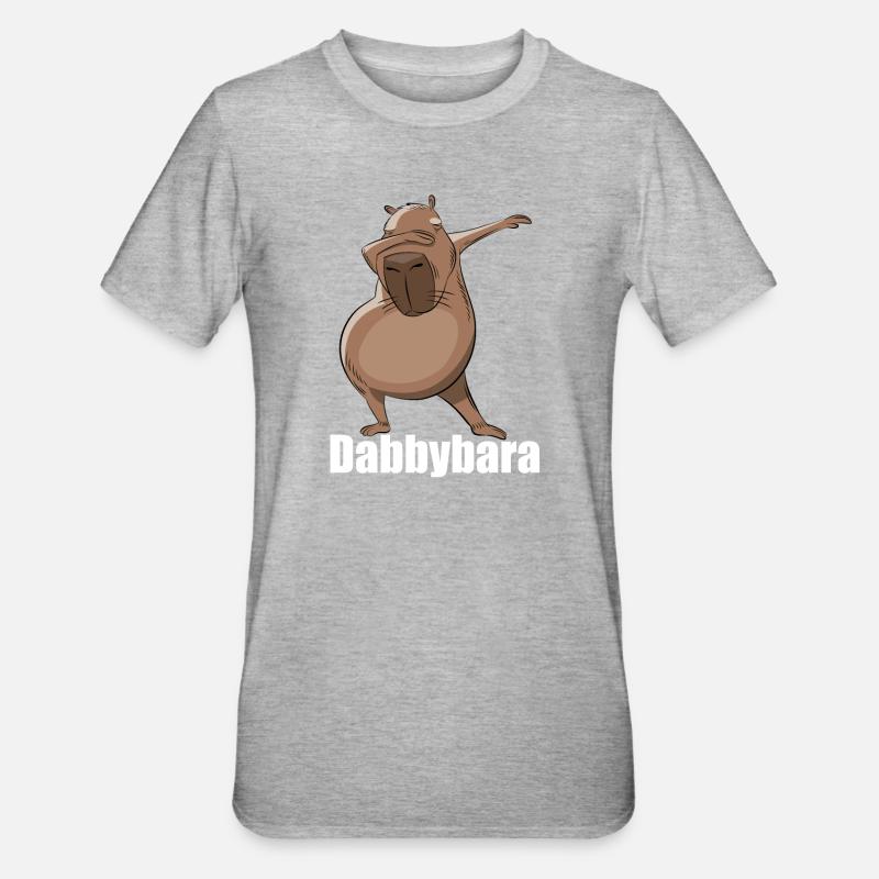 Dabbybara - Capybara dabbing - Unisex Polycotton T-Shirt - heather grey