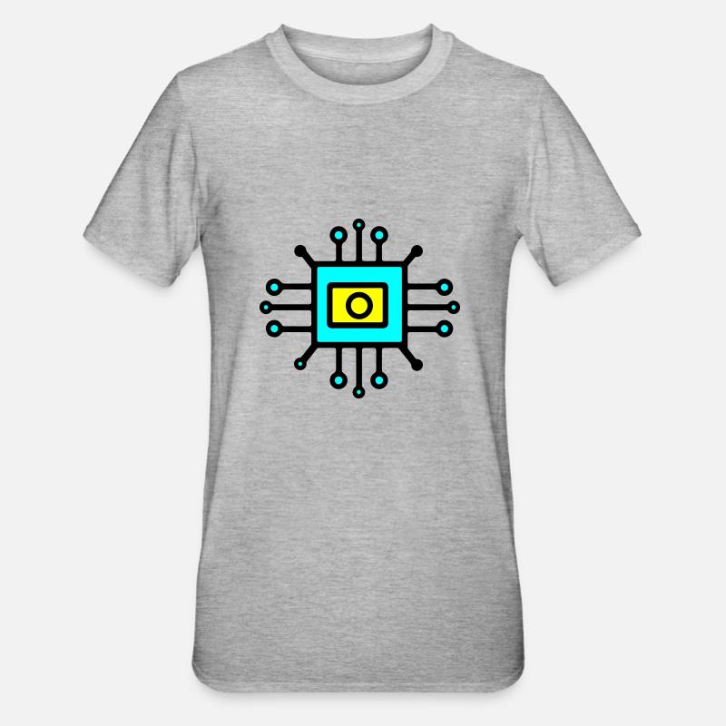 Chip Digital Computer Sensor - Unisex Polycotton T-Shirt - heather grey