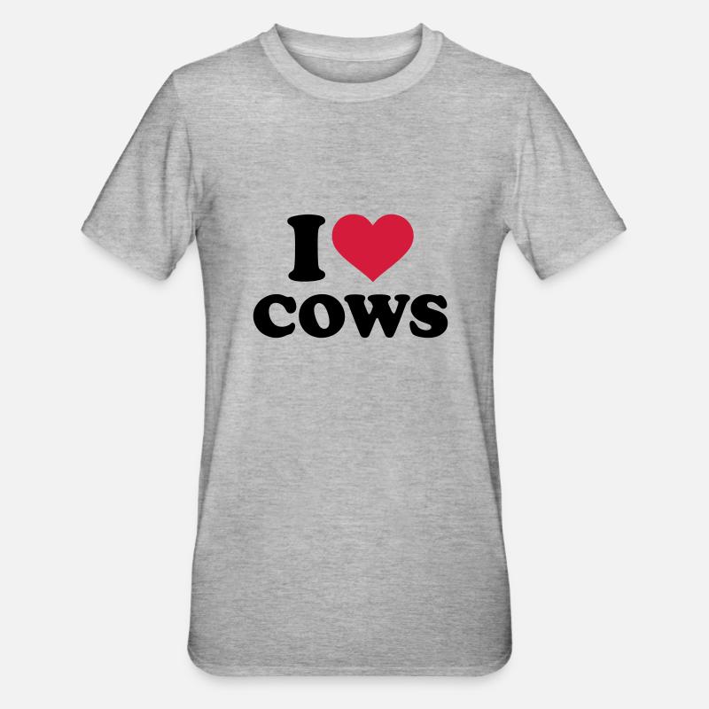 I love Cows - T-shirt polycoton Unisexe - gris chiné