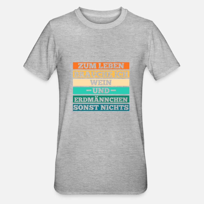 Wein Erdmännchen - Unisex Polycotton T-Shirt - Grau meliert