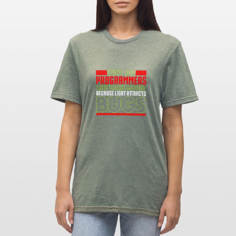 Programming - Why do programmers like dark mode? Unisex Polycotton T-Shirt