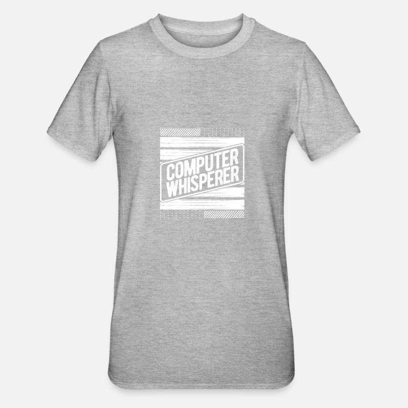 Computerflüsterer Geschenkcomputer Geschenkcomputer - Unisex Polycotton T-Shirt - Grau meliert