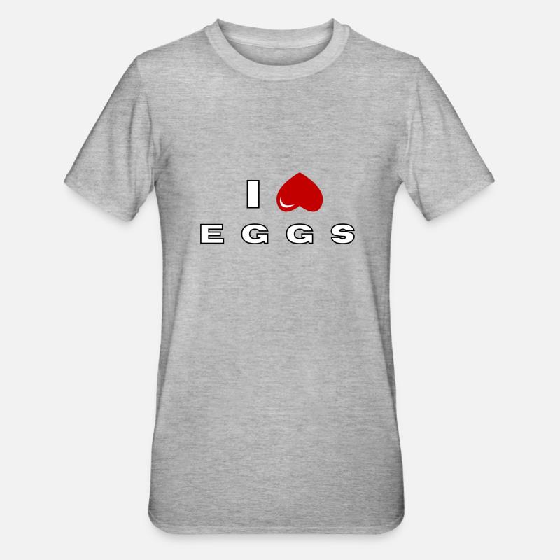 Ich hasse Eier - Unisex Polycotton T-Shirt - Grau meliert
