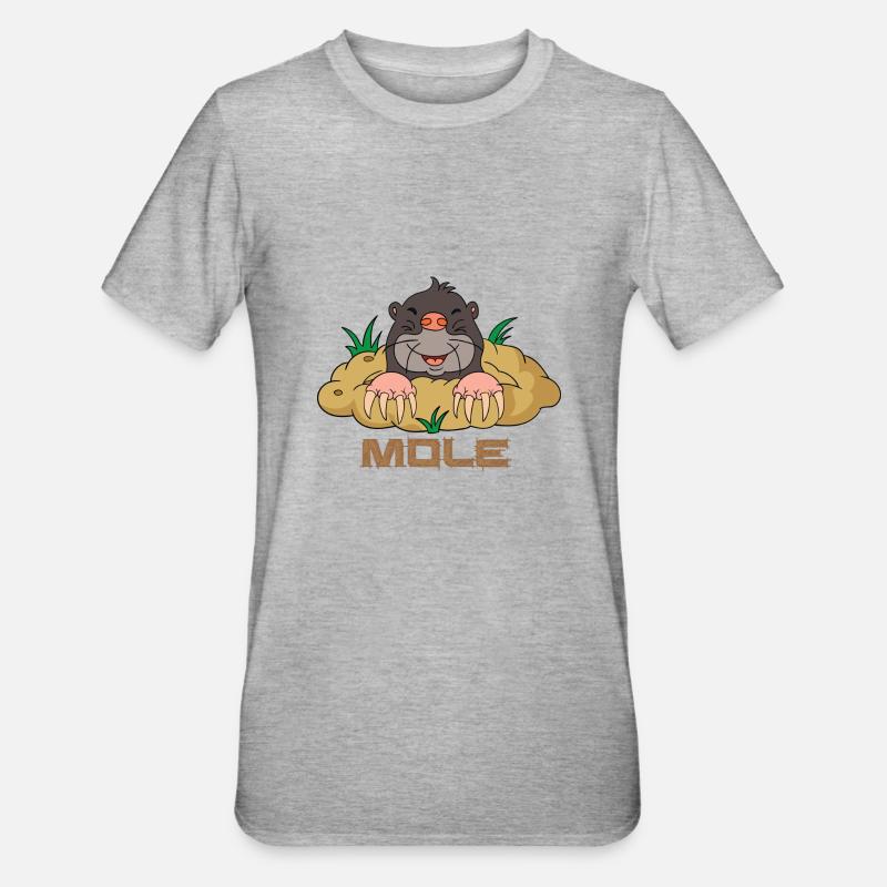 Mole - mole - Unisex Polycotton T-Shirt - heather grey