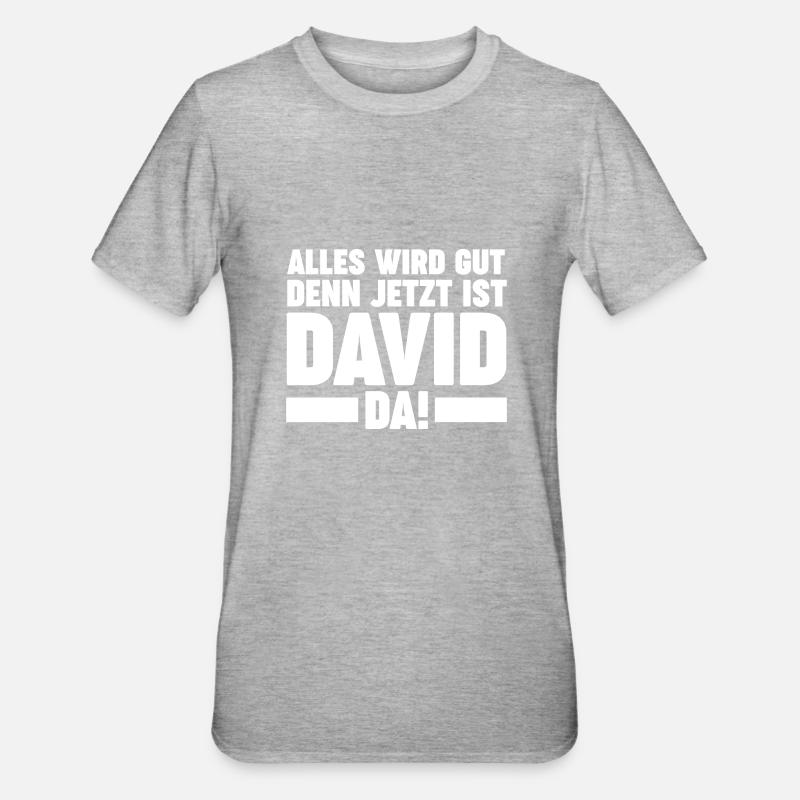 David - Unisex Polycotton T-Shirt - Grau meliert
