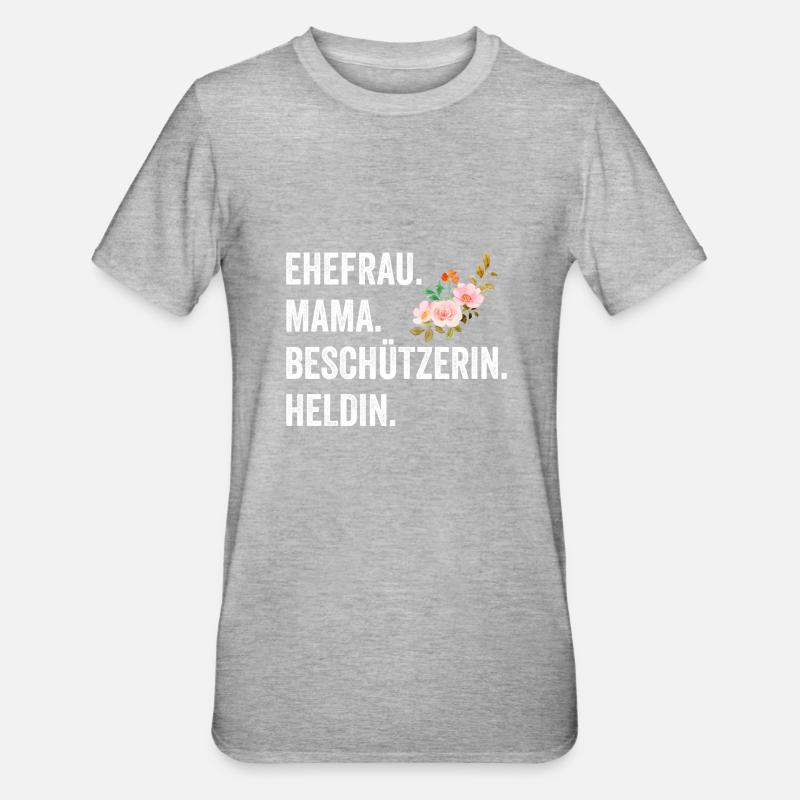 Ehefrau Mutter Mama - Unisex Polycotton T-Shirt - Grau meliert