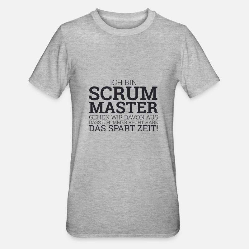 "Scrum Master" | Scrum Master - Unisex Polycotton T-Shirt - Grau meliert