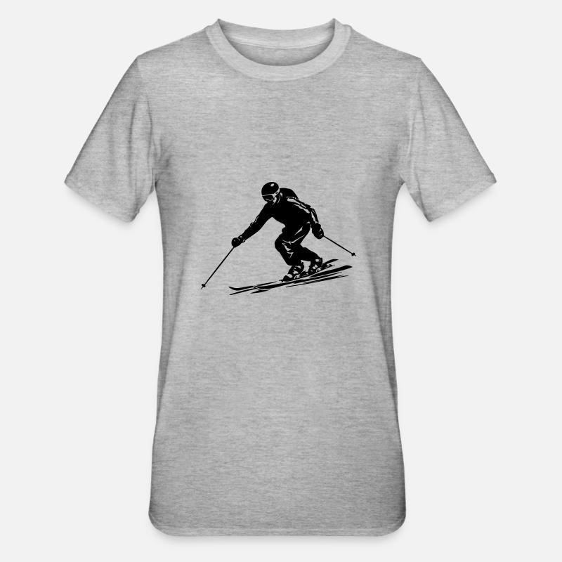 Skiing Skiing Man Icon - Unisex Polycotton T-Shirt - heather grey