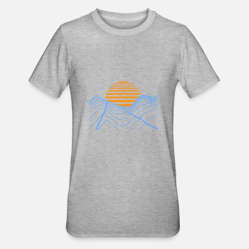 Retrowave Synthwave 80s Design - Unisex Polycotton T-Shirt - Grau meliert