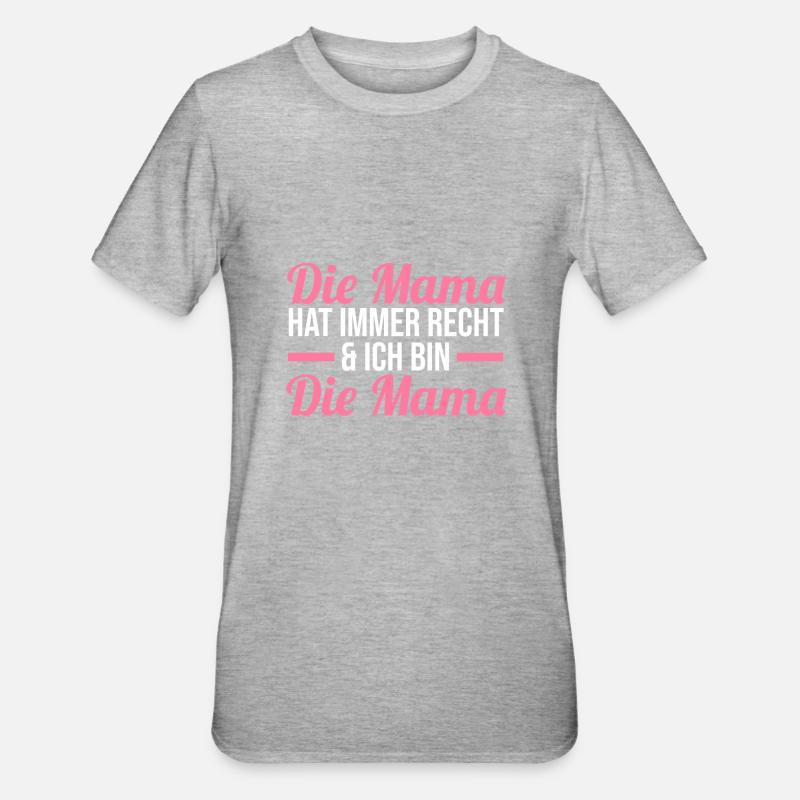 Mutter Mama - Unisex Polycotton T-Shirt - Grau meliert