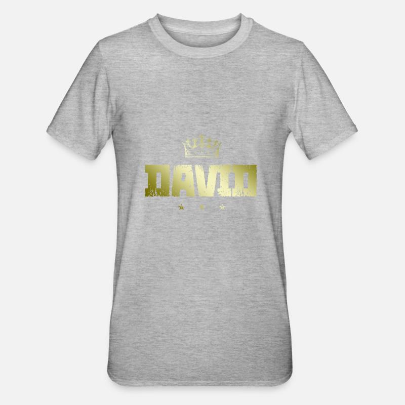 David - T-shirt polycoton Unisexe - gris chiné