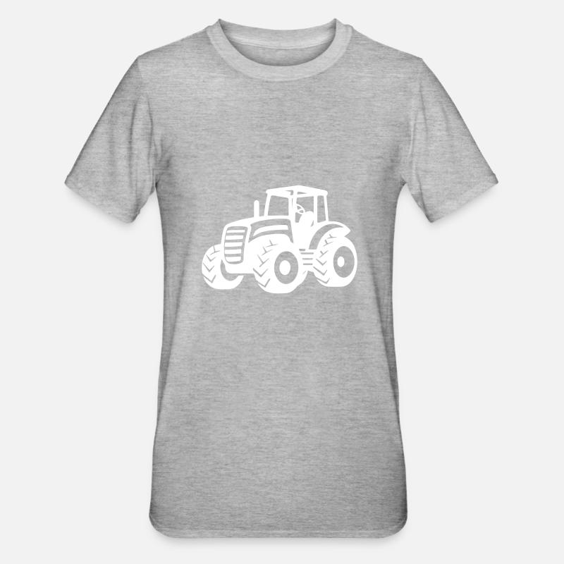 Tractor Farmer - Unisex Polycotton T-Shirt - heather grey