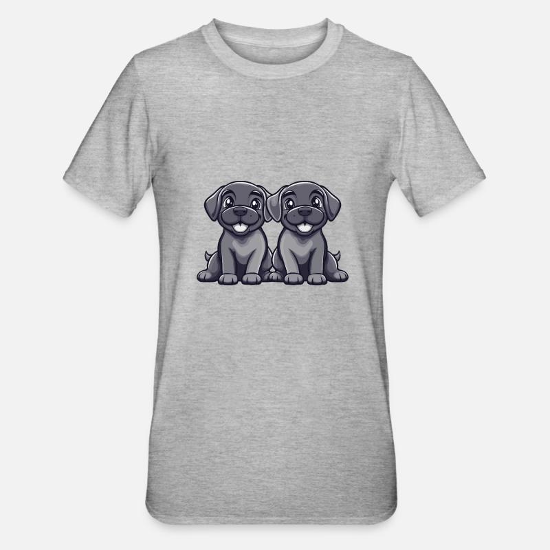 Mastiff Hund Comic - Unisex Polycotton T-Shirt - Grau meliert