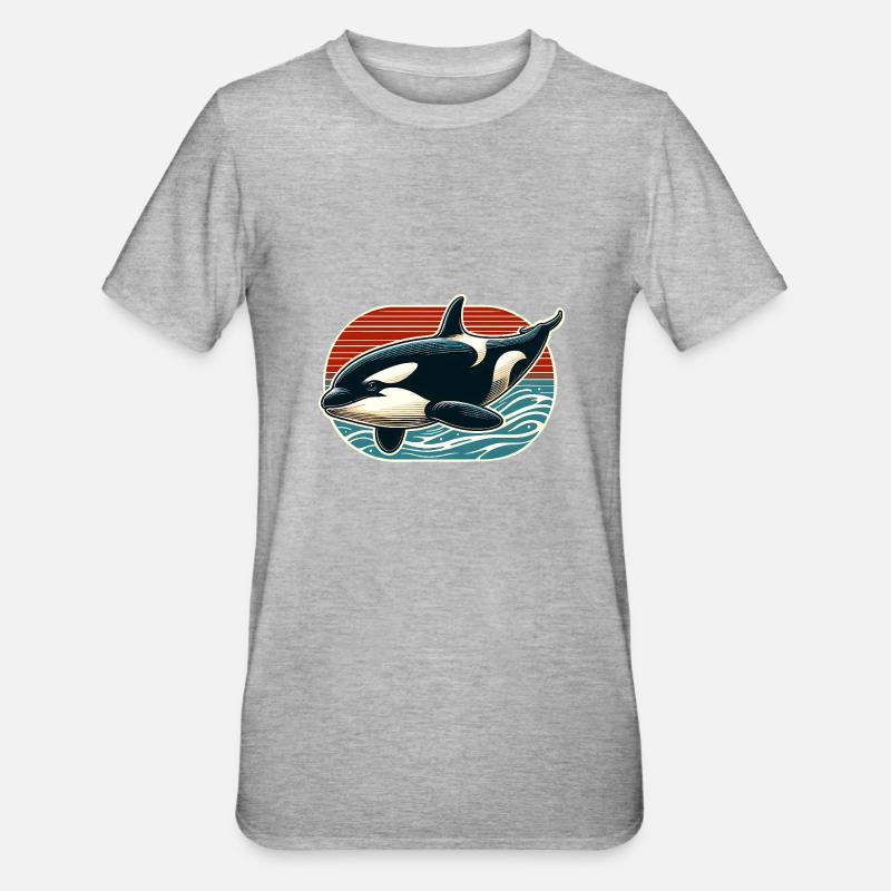 Orque Épaulard - T-shirt polycoton Unisexe - gris chiné