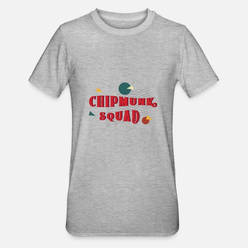 Chipmunk Squad Süßes Eichhörnchen Waldtier - Unisex Polycotton T-Shirt - Grau meliert