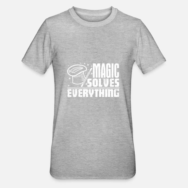 Magician Magic Solves Everything - Unisex Polycotton T-Shirt - heather grey