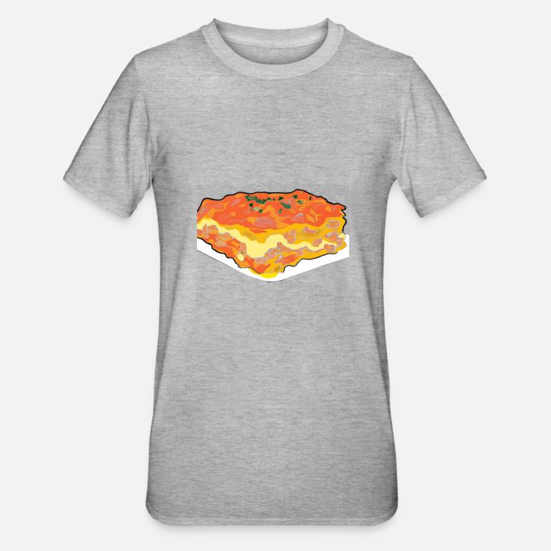 Lasagne Comic Style - Unisex Polycotton T-Shirt - Grau meliert