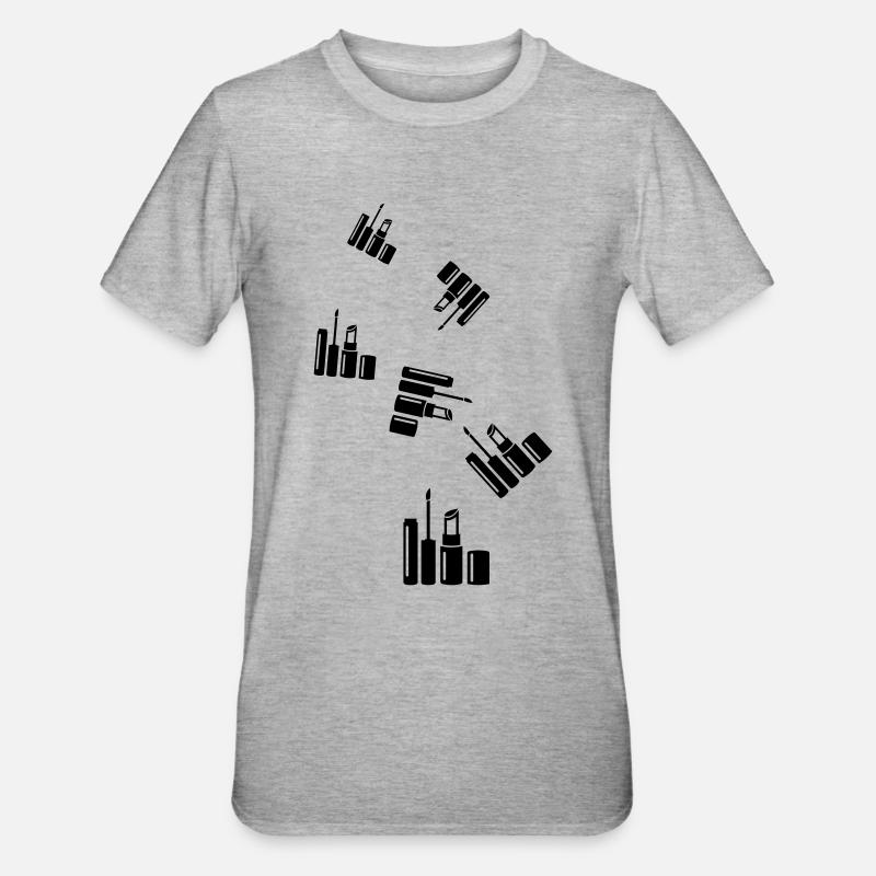 Make Up Kosmetik Icon - Unisex Polycotton T-Shirt - Grau meliert