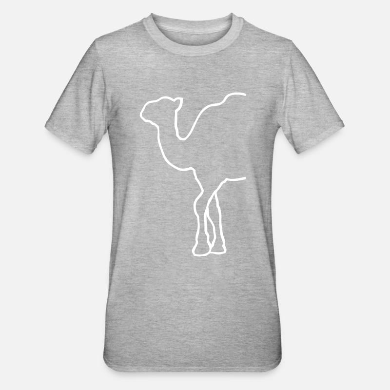 Camel - Kamel - Dromedar - Unisex Polycotton T-Shirt - Grau meliert
