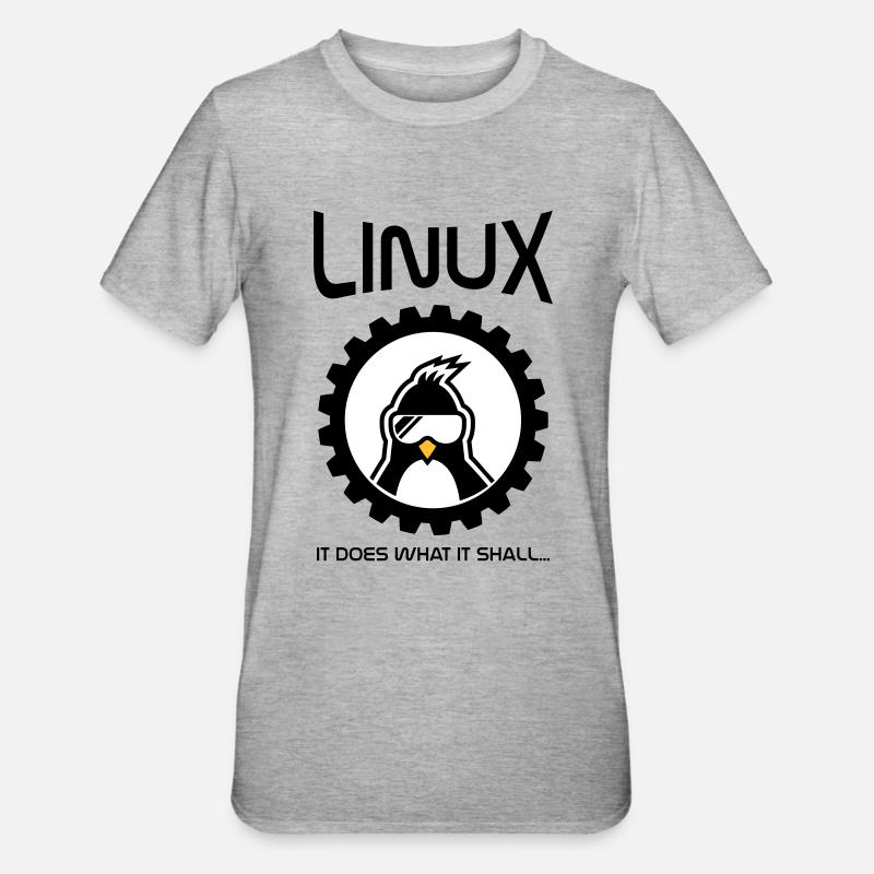 linux does what it shall - Unisex Polycotton T-Shirt - heather grey