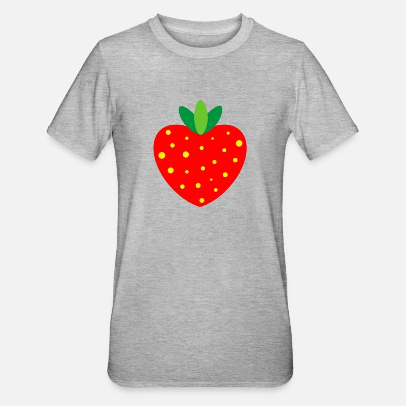 erdbeere - strawberry - Unisex Polycotton T-Shirt - Grau meliert