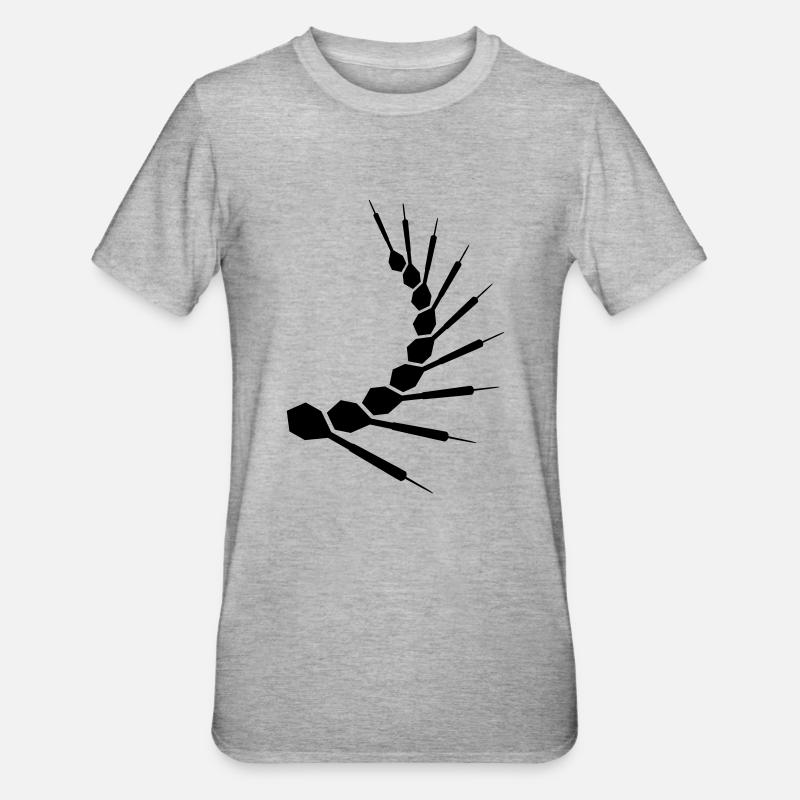 Dart Pattern - Unisex Polycotton T-Shirt - Grau meliert