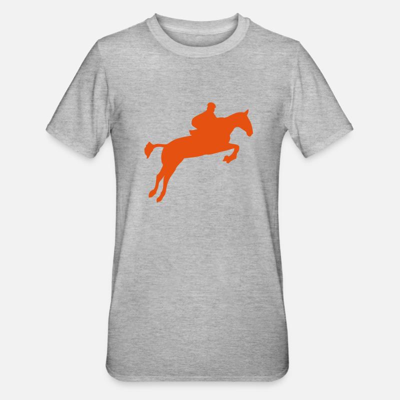saut obstacle cheval monte 1 - T-shirt polycoton Unisexe - gris chiné